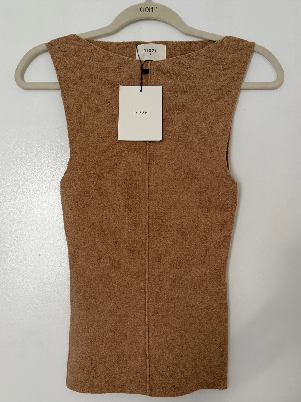 DISSH Camel Brown Textured Sleeveless Knit Tank. Size Small. NWT!